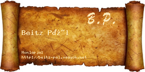 Beitz Pál névjegykártya